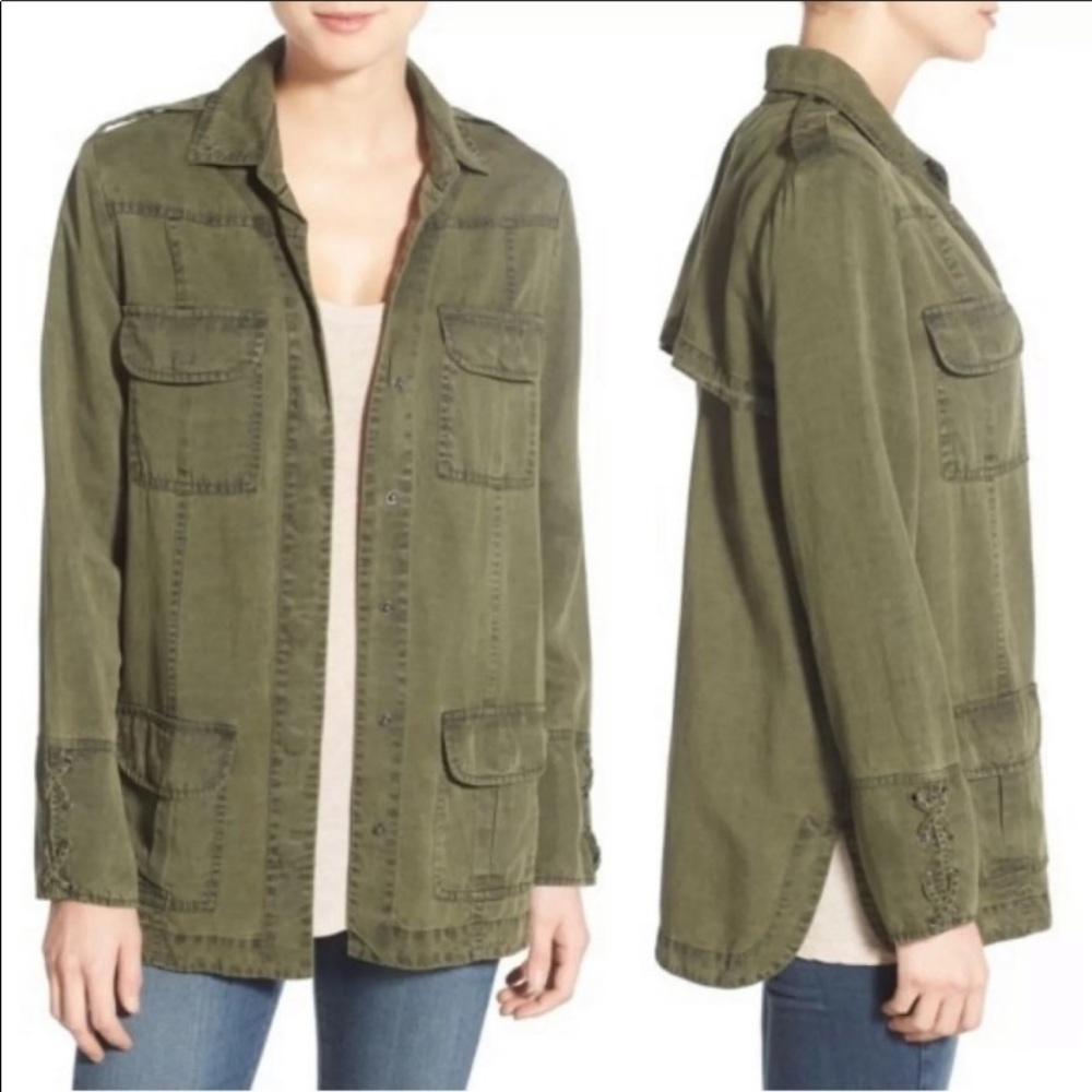 - Willow & Clay Military Style Shirt Jacket Womens M